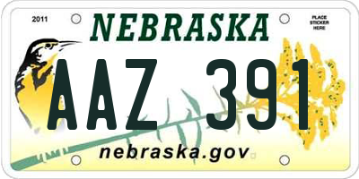 NE license plate AAZ391