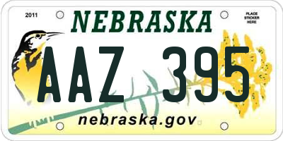 NE license plate AAZ395