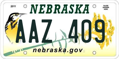 NE license plate AAZ409