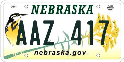 NE license plate AAZ417