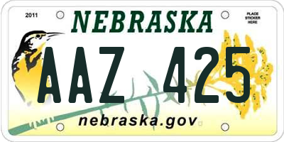 NE license plate AAZ425