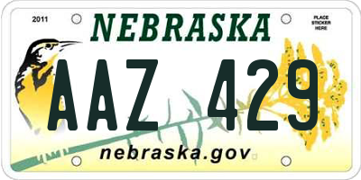 NE license plate AAZ429