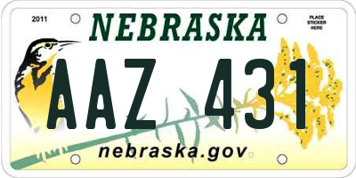 NE license plate AAZ431