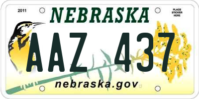 NE license plate AAZ437