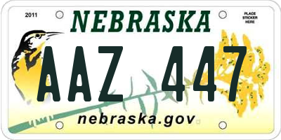 NE license plate AAZ447