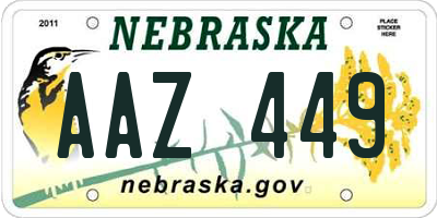 NE license plate AAZ449