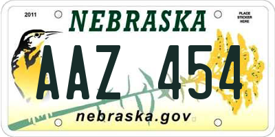NE license plate AAZ454
