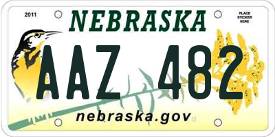 NE license plate AAZ482