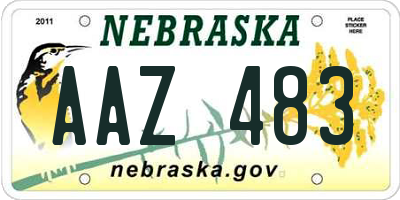 NE license plate AAZ483