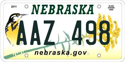 NE license plate AAZ498