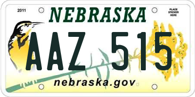 NE license plate AAZ515