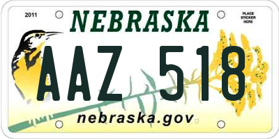 NE license plate AAZ518