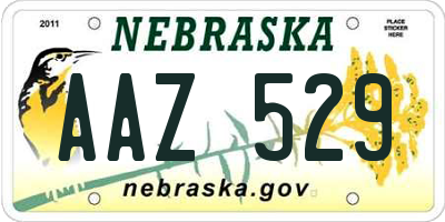 NE license plate AAZ529