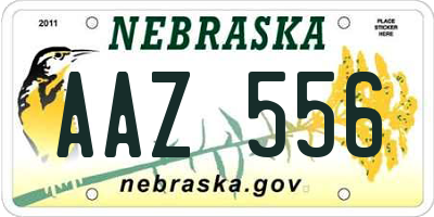 NE license plate AAZ556