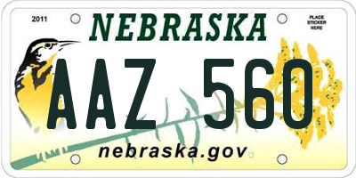 NE license plate AAZ560