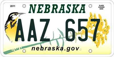 NE license plate AAZ657