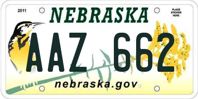 NE license plate AAZ662