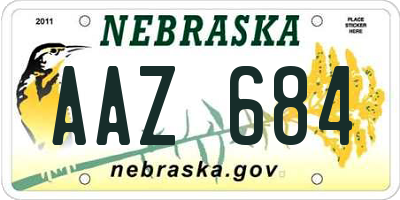 NE license plate AAZ684