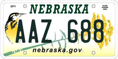 NE license plate AAZ688