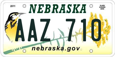 NE license plate AAZ710