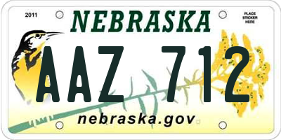 NE license plate AAZ712