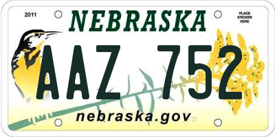NE license plate AAZ752