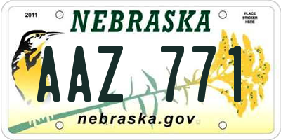 NE license plate AAZ771