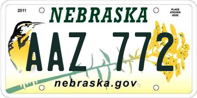 NE license plate AAZ772