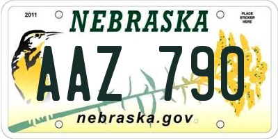 NE license plate AAZ790