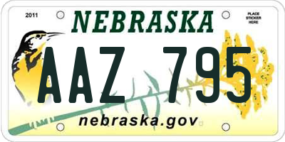 NE license plate AAZ795