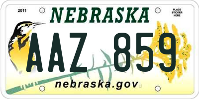NE license plate AAZ859