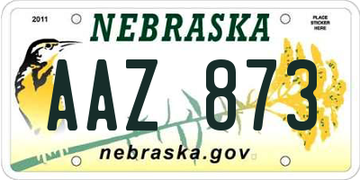 NE license plate AAZ873