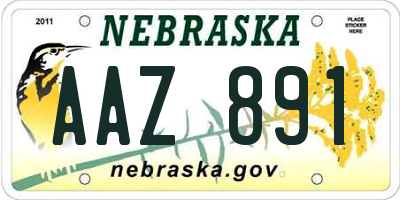 NE license plate AAZ891