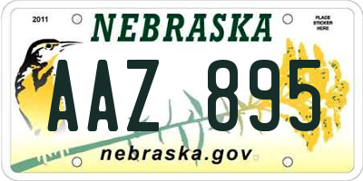 NE license plate AAZ895