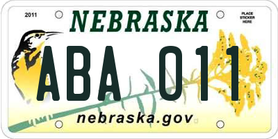 NE license plate ABA011