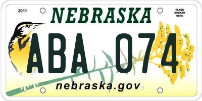 NE license plate ABA074