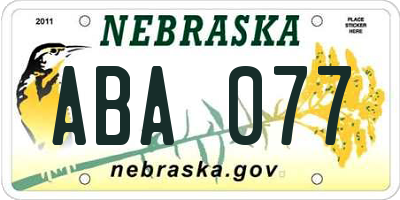 NE license plate ABA077
