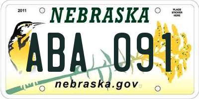 NE license plate ABA091
