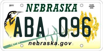 NE license plate ABA096