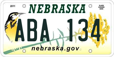 NE license plate ABA134