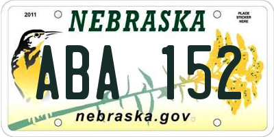 NE license plate ABA152