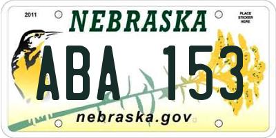 NE license plate ABA153