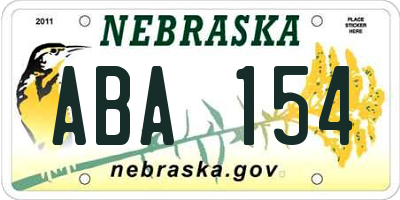 NE license plate ABA154