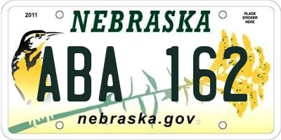 NE license plate ABA162