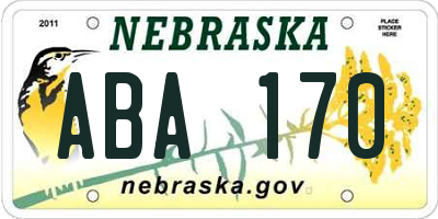 NE license plate ABA170