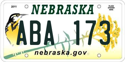 NE license plate ABA173