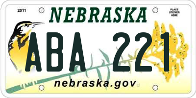 NE license plate ABA221
