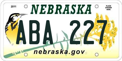 NE license plate ABA227