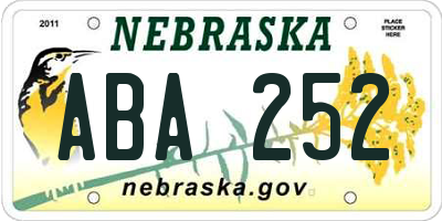 NE license plate ABA252