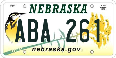 NE license plate ABA261